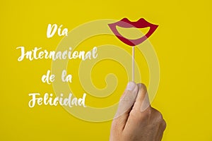 Text international happiness day in spanish photo