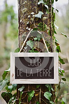 Text jour de la terre, earth day in french