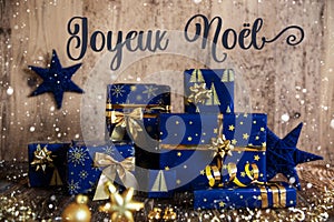 Text Joyeux Noel, Means Merry Christmas, Christmas Gifts, Snowfall