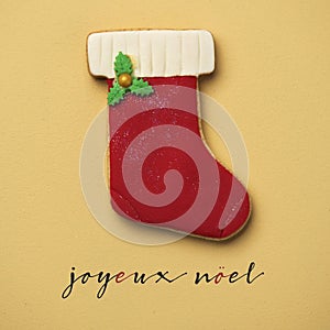 Text joyeux noel, merry christmas in french