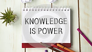 Text KNOWLEDGE IS POWER on the page