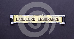 text LANDLORD INSURANCE on white card