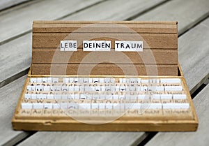 Text: Lebe Deinen Traum