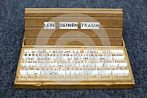 Text: Lebe Deinen Traum