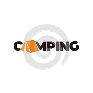 text letter camping tent symbol typograph vector