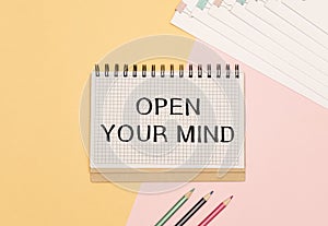 Text on lightbox: Open your mind to new and creative thinking. Open head free