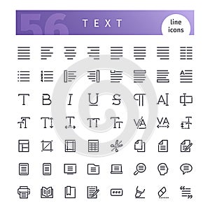 Text Line Icons Set