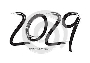 2029 text logo. Hand sketched numbers of new year. New year 2029 lettering . Vector template photo