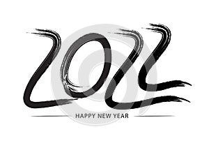 2022 text logo. Hand sketched numbers of new year. New year 2022 lettering . Vector template