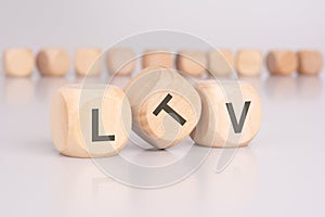 text 'LTV' - Life Time Value - on wooden cubes