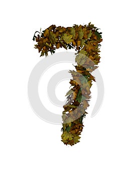 Text Made Out Of Autumn Leafe Typeface 7