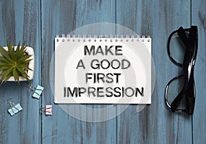 Text Make a good first impression on notebook