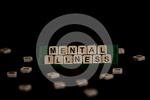 Text `mental illness` on uppercase letters