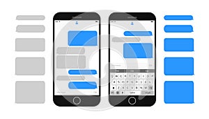 Text message boxes on smartphone screen