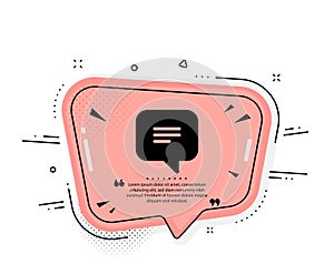 Text message icon. Chat comment sign. Speech bubble. Vector