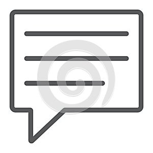 Text message line icon, dialog and chat