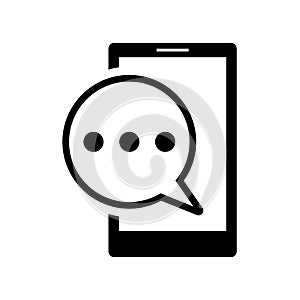 Text message phone icon flat vector illustration design