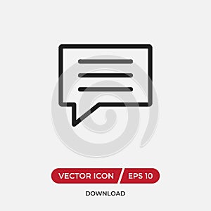 Text message vector icon in modern design style for web site and mobile app