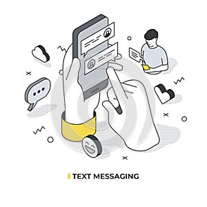 Text Messaging Isometric Scene