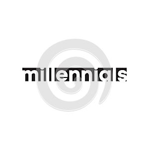 text millennials design vector