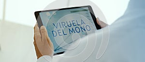 Text monkeypox in spanish, web banner