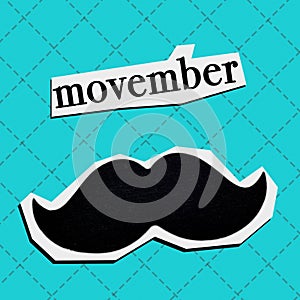 Text movember in a contemporary collage photo