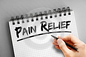 Text note - Pain Relief, health concept