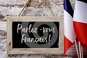 Text parlez-vous francais? do you speak French?