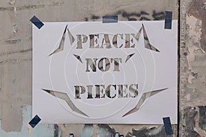 Text Peace ont Peaces on Israeli West Bank barrier photo