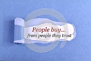 People Buy From People They Trust