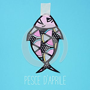 Text pesce d aprile, april fools day in italian