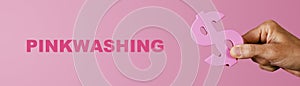 Text pinkwashing, web banner format