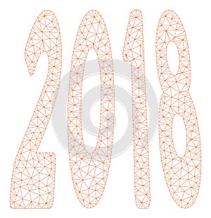 2018 Text Polygonal Frame Vector Mesh Illustration