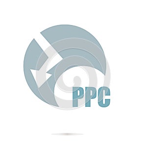 Text PPC. Pay per click. It concept . Logo element and Abstract web Icon