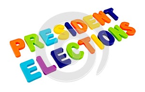 Text PRESIDENT ELECTIONS on a white background