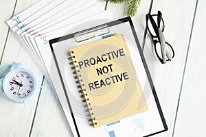 Text Proactive not reactive on white paper