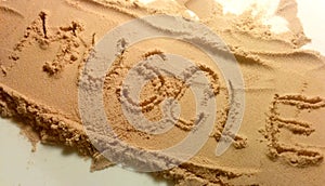 Text on protein powder - muscle