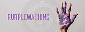 Text purplewashing, web banner format