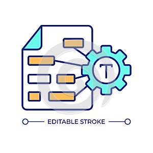 Text recognition AI system RGB color icon