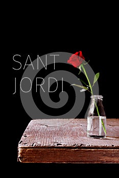 Text Sant Jordi, Catalan name for Saint George Day photo