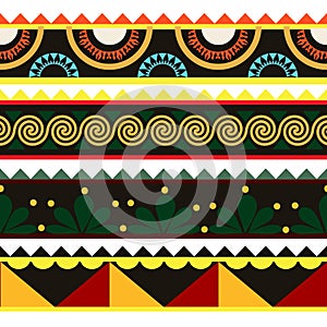 Seamless Kasuri pattern in triba,Gyp sy.Figure tribal embroidery.Indian,l.Aztec style abstract vector illustration