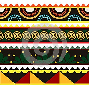 Seamless Kasuri pattern in triba,Gyp sy.Figure tribal embroidery.Indian,l.Aztec style abstract vector illustration photo