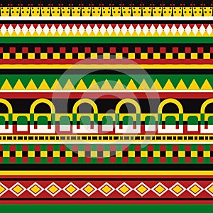 Seamless Kasuri pattern in triba,Gyp sy.Figure tribal embroidery.Indian,l.Aztec style abstract vector illustration photo