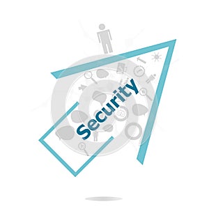 Text Security. Protection concept . Data protection and secure elements inforgaphic set