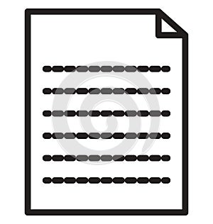 Text Sheet line isolated vector icon can be easily modified and edit