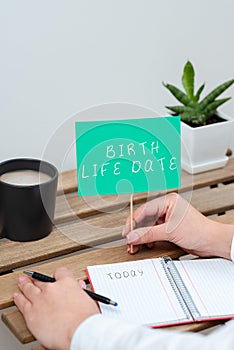 Text showing inspiration Birth Life Date. Business concept Make a movement do something different new strategies