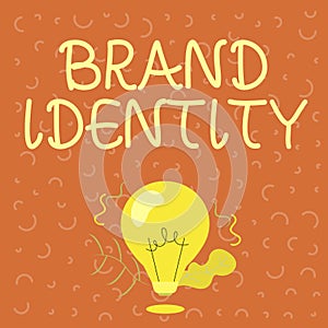 Text showing inspiration Brand Identity. Business idea visible elements of a brand that identify and distinguish