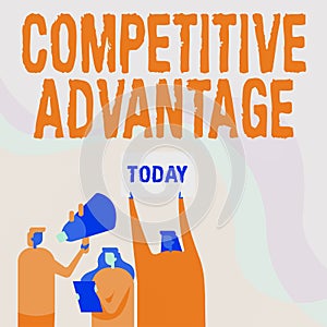Text showing inspiration Competitive Advantage. Business showcase Company Edge over another Favorable Business Position