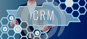 Text showing inspiration Crm. Conceptual photo manages all your company relationships and interactions with customers