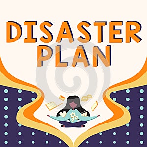 Text showing inspiration Disaster Plan. Business approach Respond to Emergency Preparedness Survival and First Aid Kit